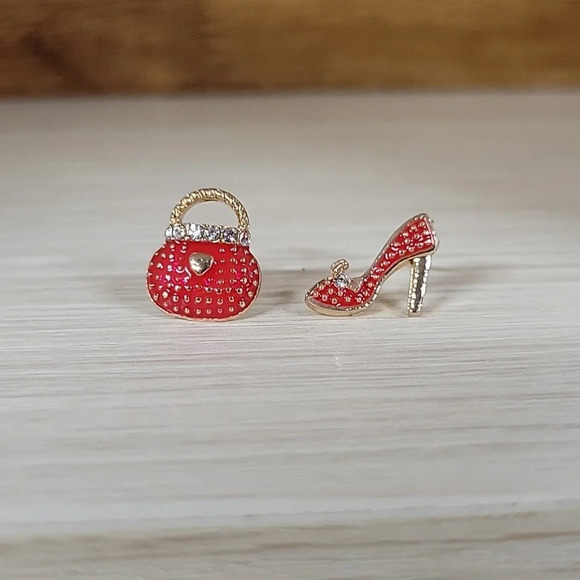 🔥LAST PAIR🔥 Shoe Addict Handbag Diva Stud Earrings - Picture 3 of 6